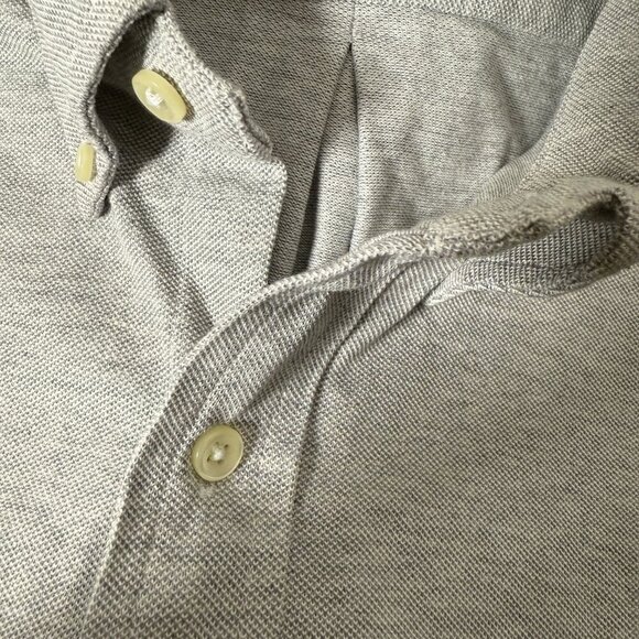 Ralph Lauren Knit Oxford Men's XL Long Sleeve Button Down Light Gray - Picture 3 of 13